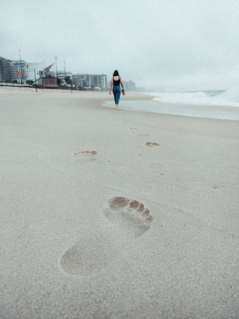 footprints on a beach
